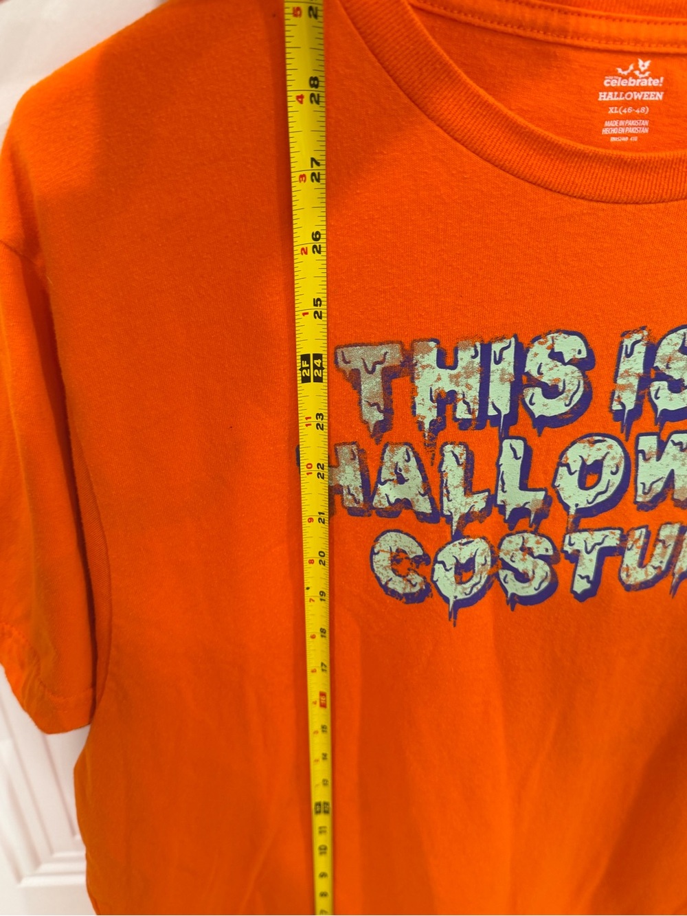 Bright Orange "This Is My Halloween Costume" Tee - Picture 5 of 6
